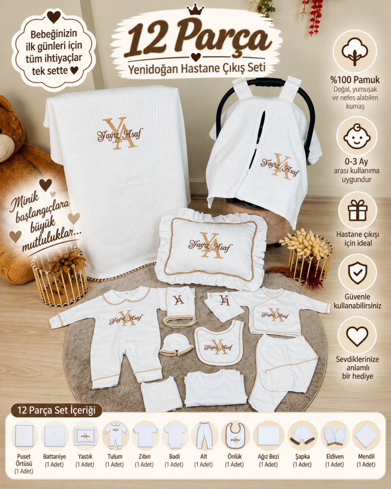 Premium Monogram Hastane Çıkışı Latte